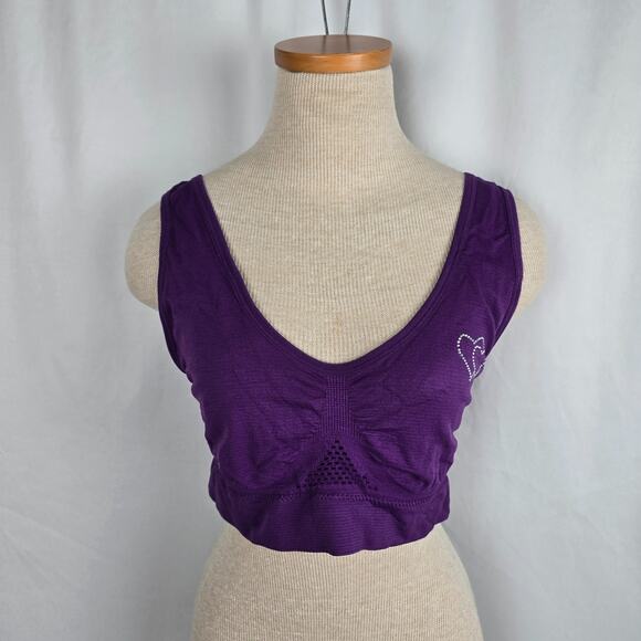 Unbranded Sports Bra Set of 3 Women's XS Purple White Blue NWOT - Picture 3 of 15